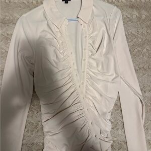 Express Cream Ruched Blouse